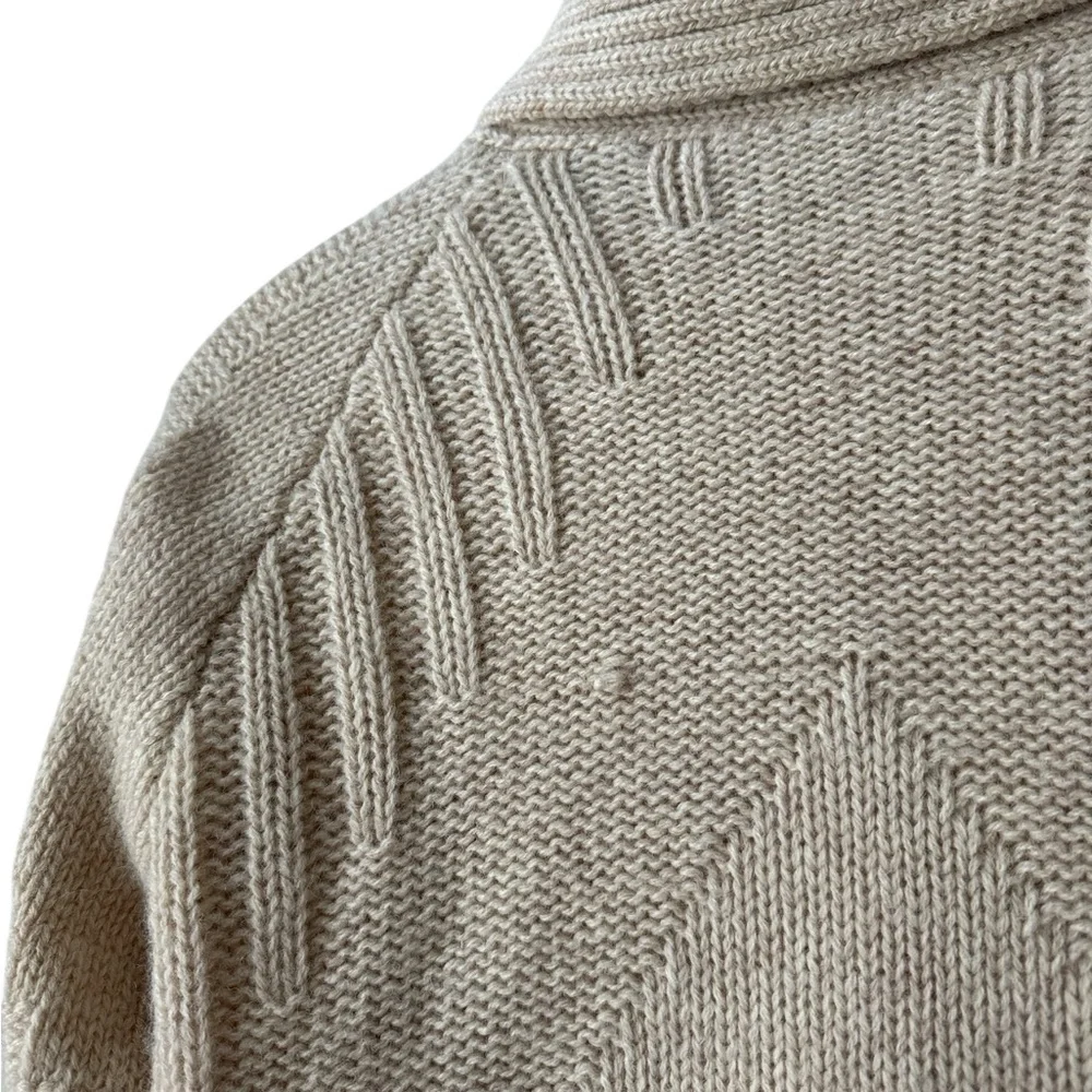 Vintage 100% Pure Wool Zip Front Sweater Made in Hong Kong, Size M - Picture 7 of 8